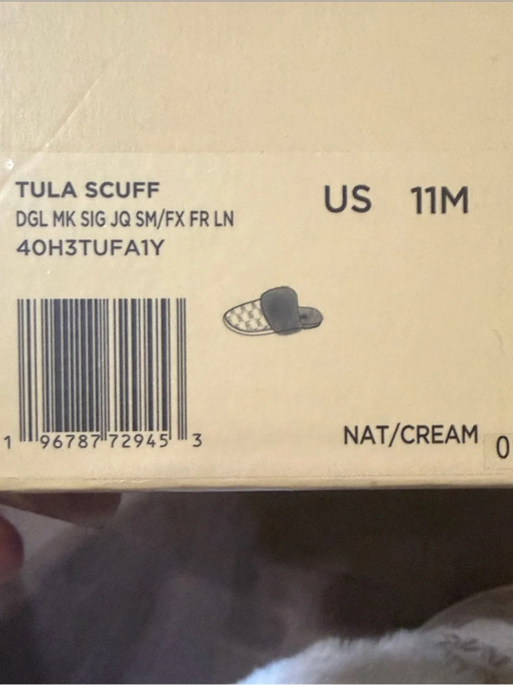 Michael Kors Tula Scuff Cream Faux-Fur Logo Slide Slippers
